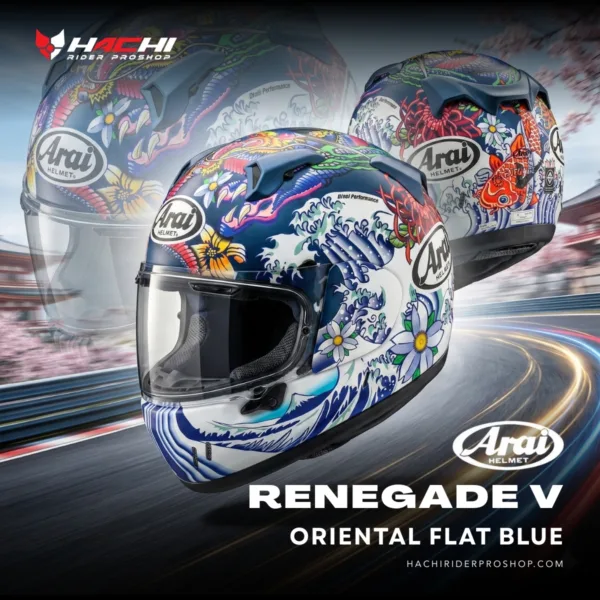 หมวกกันน็อคเต็มใบ ARAI RENEGADE-V - Oriental Flat Blue