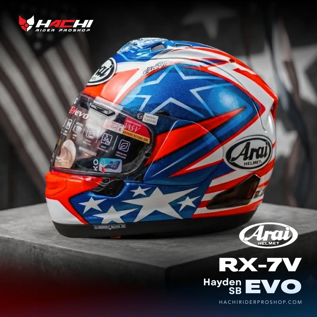 หมวกกันน็อคเต็มใบ ARAI RX-7V EVO - Hayden SB