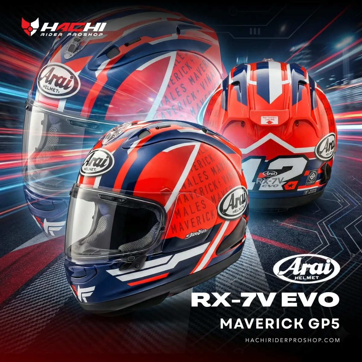 หมวกกันน็อคเต็มใบ ARAI RX-7V EVO - Maverick GP5
