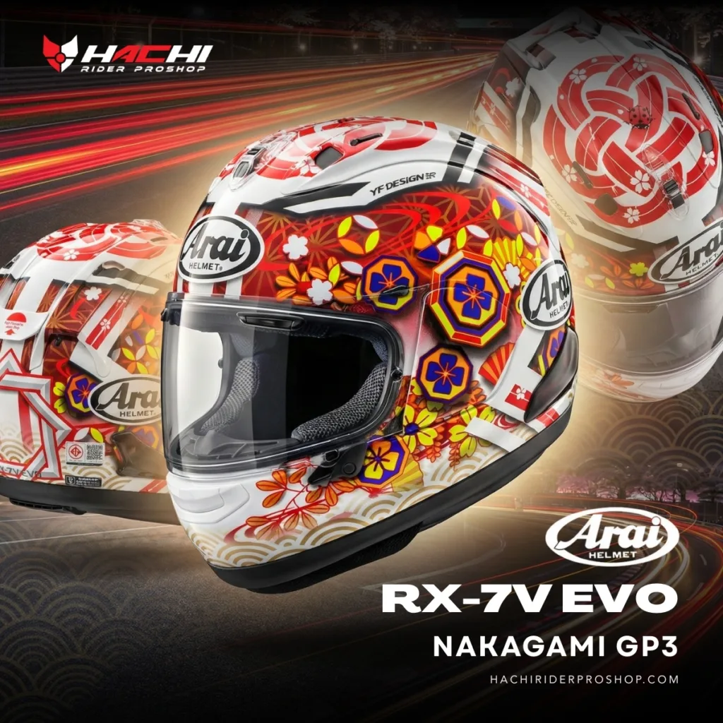 หมวกกันน็อคเต็มใบ ARAI RX-7V EVO - Nakagami GP3