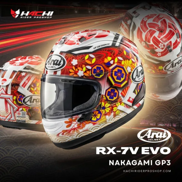 หมวกกันน็อคเต็มใบ ARAI RX-7V EVO - Nakagami GP3
