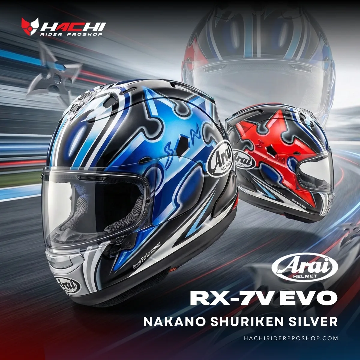 ARAI RX-7V EVO - Nakano Shuriken Silver