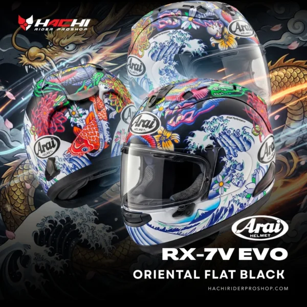 หมวกกันน็อคเต็มใบ ARAI RX-7V EVO - Oriental Flat Black