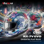หมวกกันน็อคเต็มใบ ARAI RX 7V EVO Oriental Flat Blue
