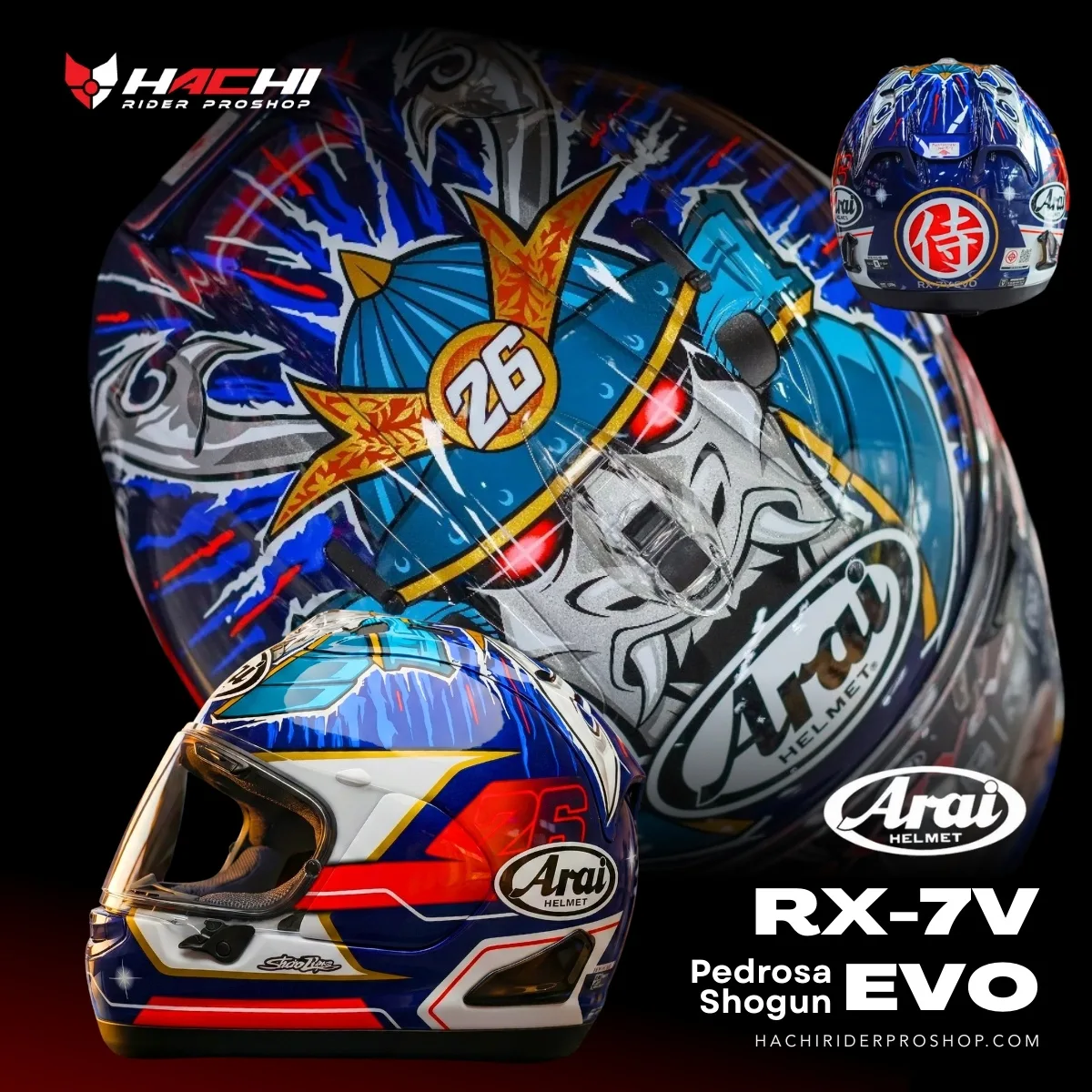 ARAI RX-7V EVO - Pedrosa Shogun Cover หมวกกันน็อคเต็มใบ ARAI RX-7V EVO - Pedrosa Shogun