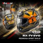 หมวกกันน็อคเต็มใบ ARAI RX-7V EVO - Pedrosa Spirit Gold
