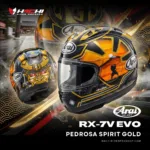 หมวกกันน็อคเต็มใบ ARAI RX-7V EVO - Pedrosa Spirit Gold