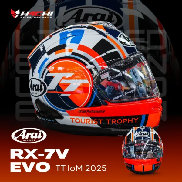 หมวกกันน็อคเต็มใบ ARAI RX-7V EVO - TT IoM 2025