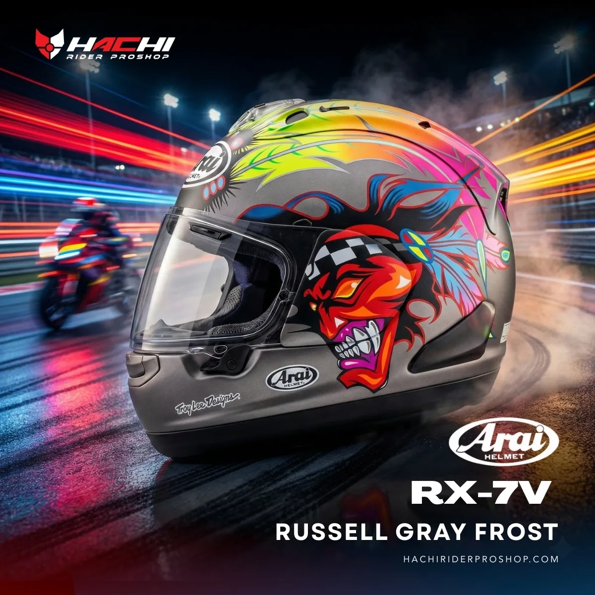 ARAI RX-7V - Russell Gray Frost Cover หมวกกันน็อคเต็มใบ ARAI RX-7V - Russell Gray Frost