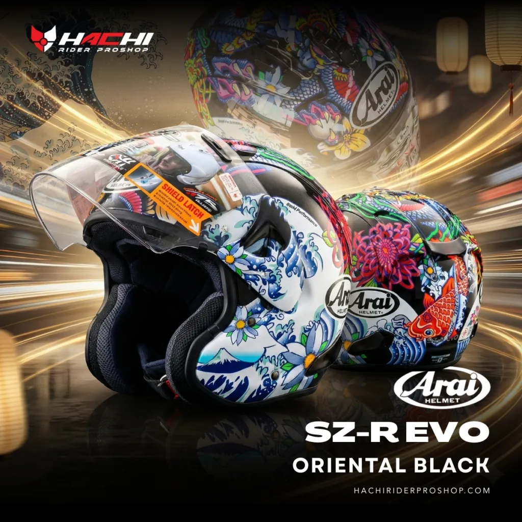หมวกกันน็อคครึ่งใบ ARAI SZ-R EVO - Oriental Black