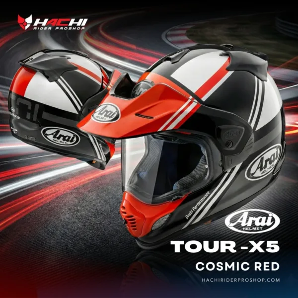 หมวกกันน็อคทัวร์ริ่ง ARAI TOUR-X5 - Cosmic Red