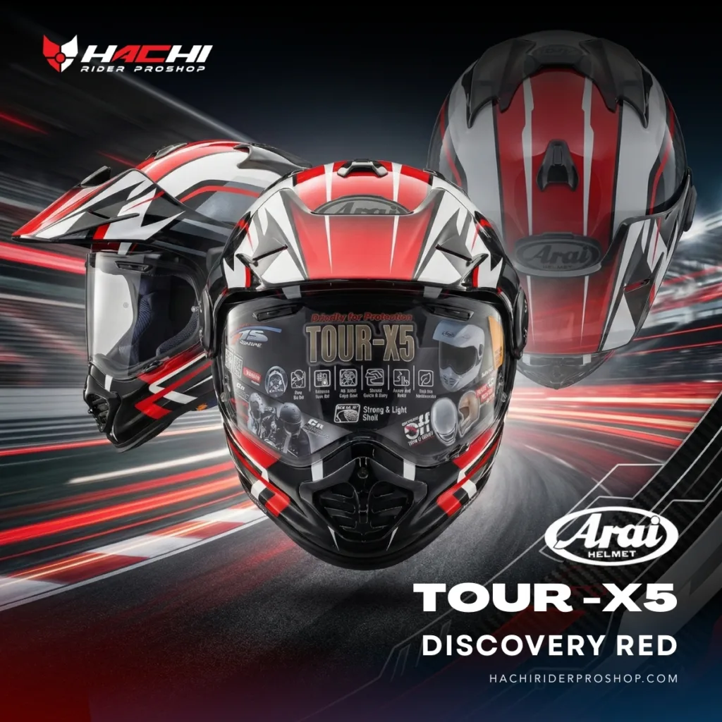 หมวกกันน็อคทัวร์ริ่ง ARAI TOUR-X5 - Discovery Red