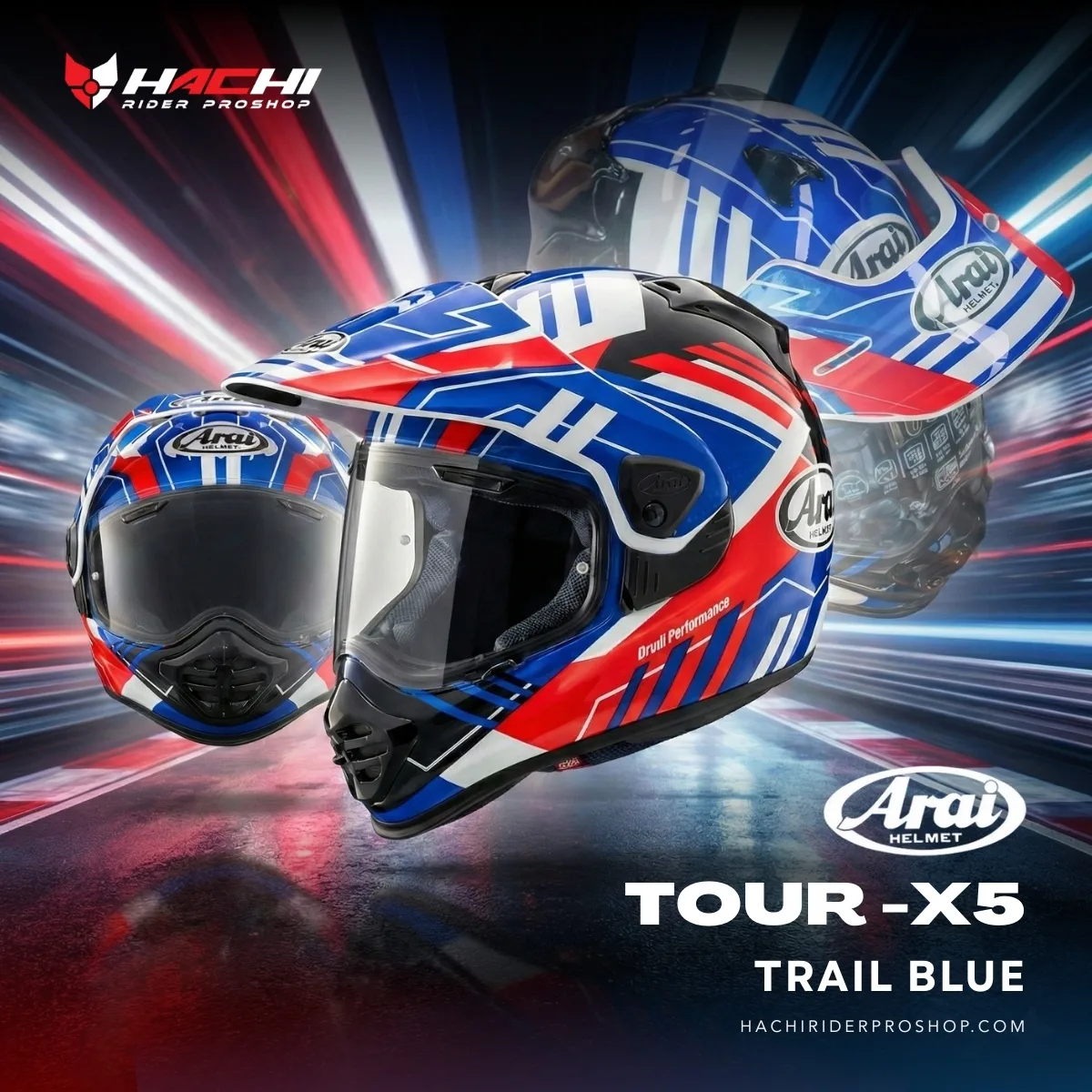ARAI TOUR-X5 - Trail Blue Cover หมวกกันน็อคทัวร์ริ่ง ARAI TOUR-X5 - Trail Blue Cover