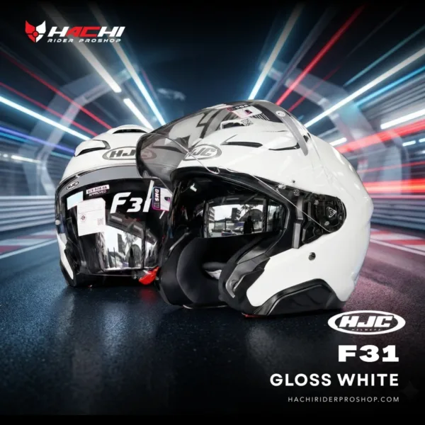 หมวกกันน็อคครึ่งใบ HJC F31 - Gloss White Cover