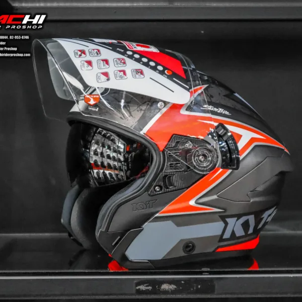 KYT NFJ -  Attitude Matt Anthracite Red Replica