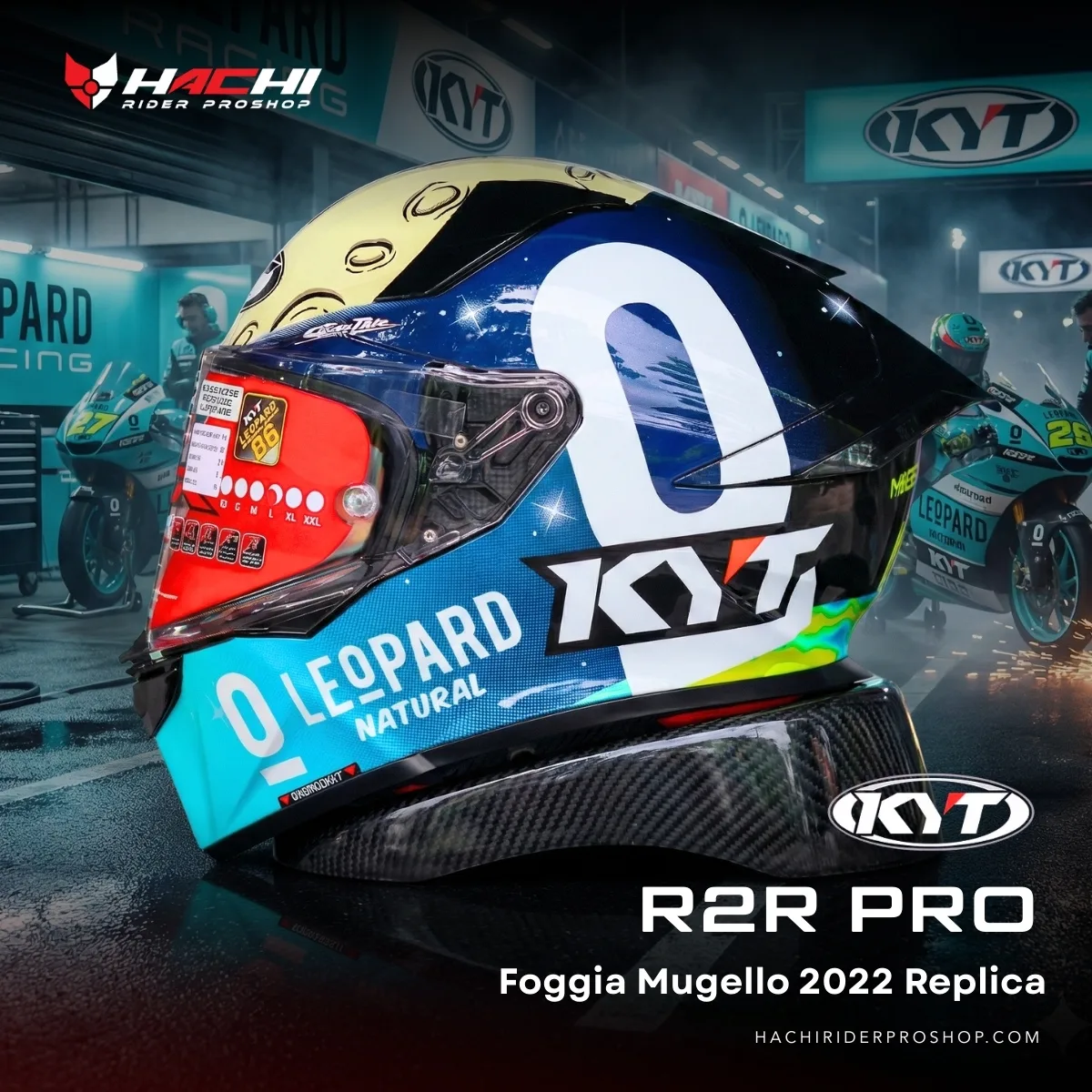 KYT R2R PRO - Foggia Mugello 2022 Replica Cover หมวกกันน็อคเต็มใบ KYT R2R PRO - Foggia Mugello 2022 Replica