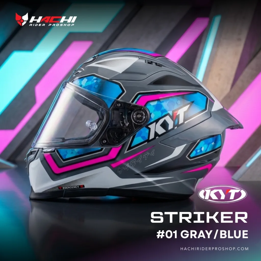 หมวกกันน็อคเต็มใบ KYT STRIKER - #01 GrayBlue