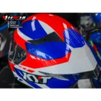 KYT TT REVO - Gear Blue/Red - Image 2