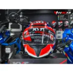 KYT TT REVO - Gear Blue/Red - Image 4