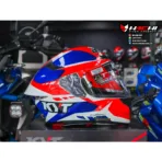 KYT TT REVO - Gear Blue/Red - Image 3