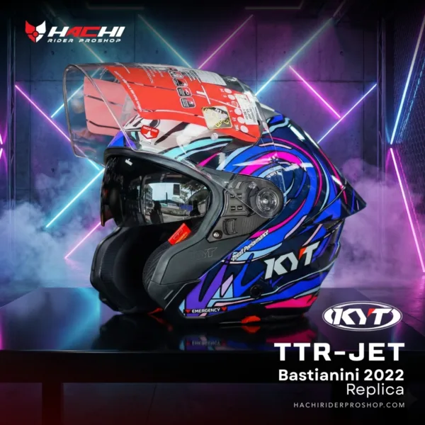 หมวกกันน็อคครึ่งใบ KYT TTR JET - Bastianini 2022 Replica