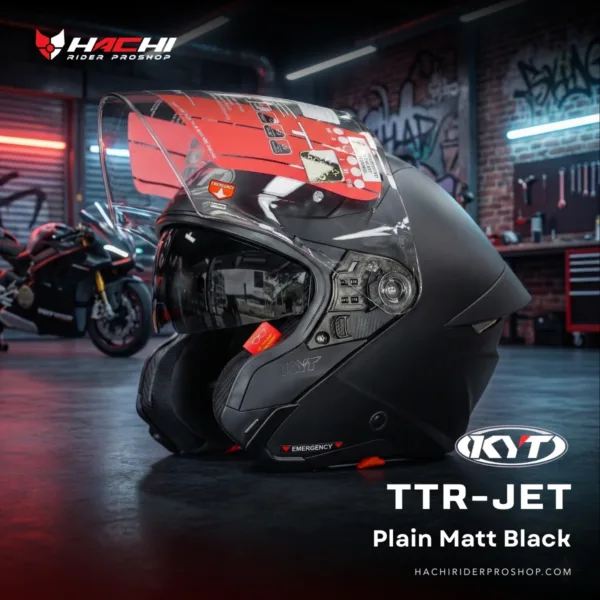 หมวกกันน็อคครึ่งใบ KYT TTR JET - Plain Matt Black