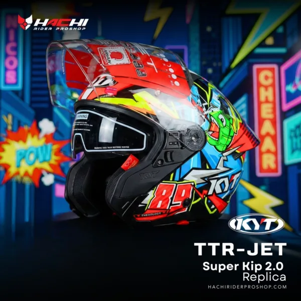 หมวกกันน็อคครึ่งใบ KYT TTR JET - Super Kip 2.0 Replica