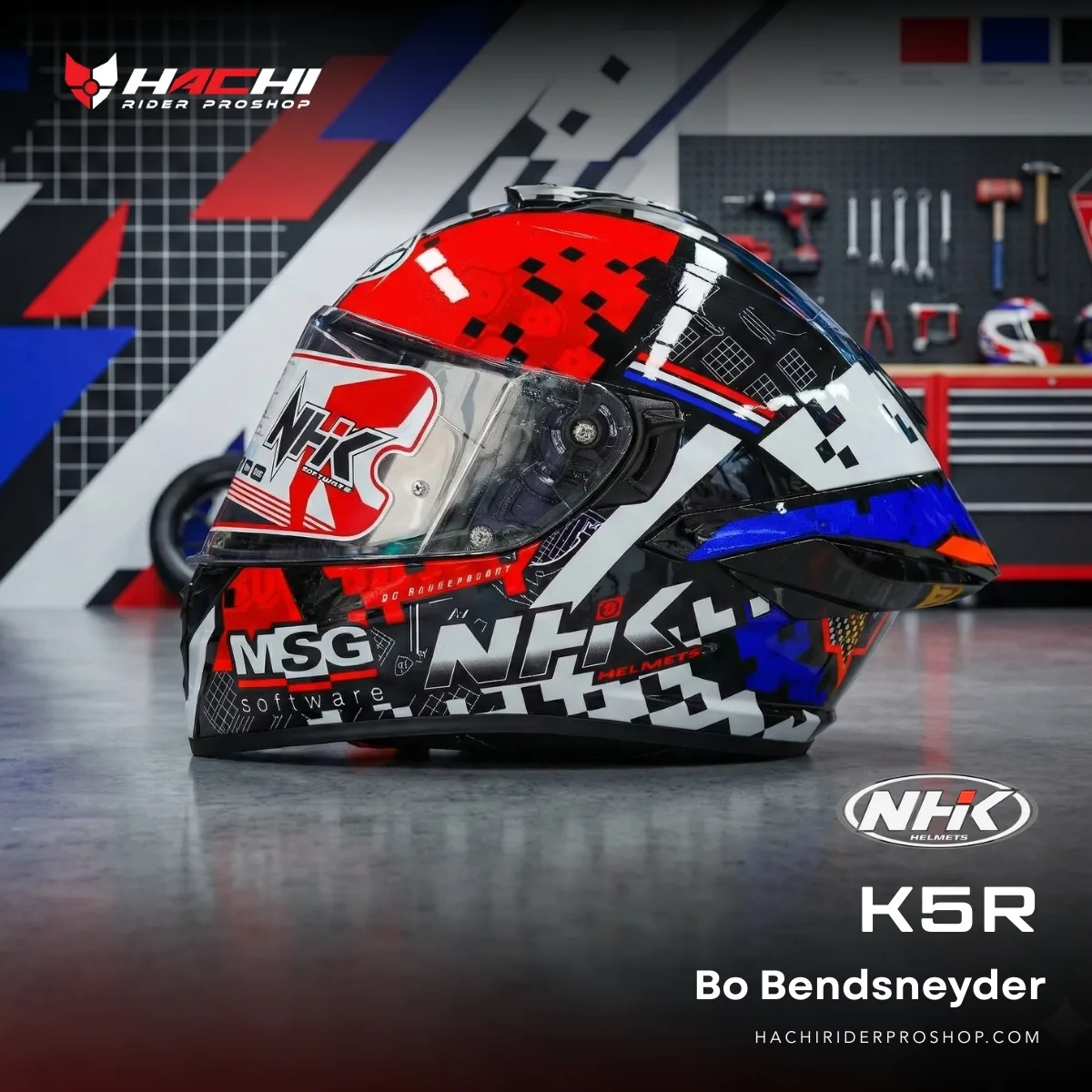 NHK K5R - Bo Bendsneyder Cover หมวกกันน็อคเต็มใบ NHK K5R - Bo Bendsneyder