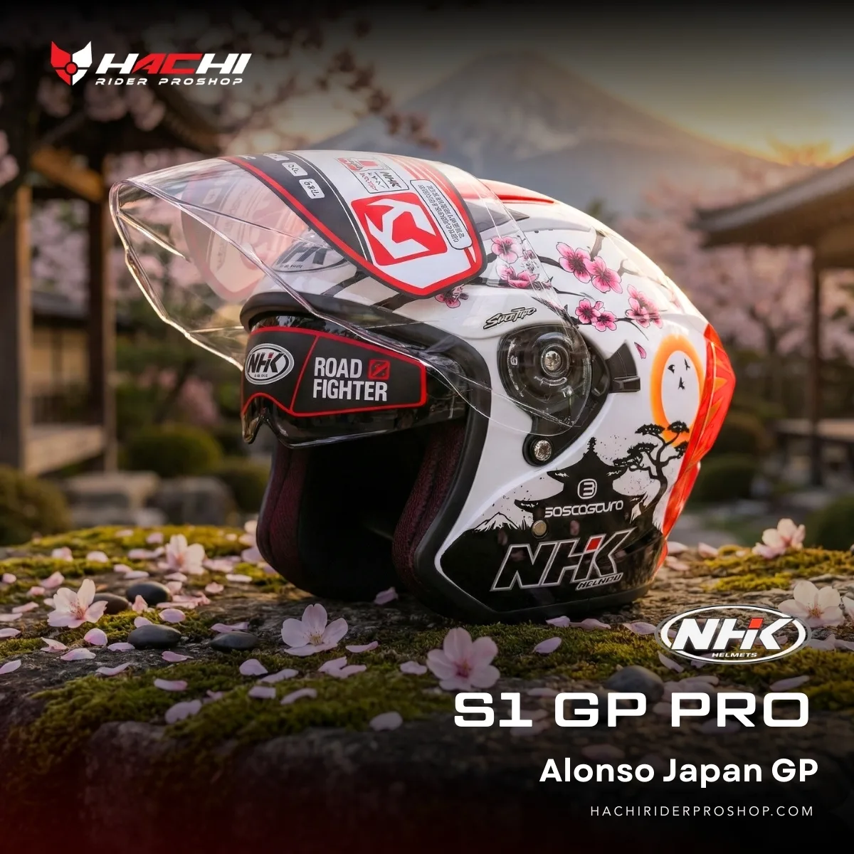หมวกกันน็อคครึ่งใบ NHK S1 GP PRO - Alonso Japan GP