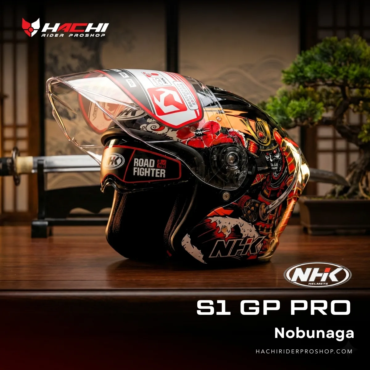 หมวกกันน็อคครึ่งใบ NHK S1 GP PRO - Nobunaga