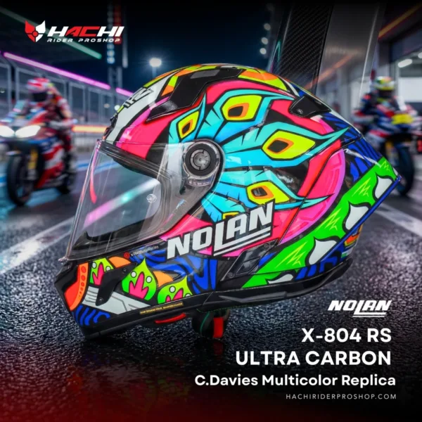 หมวกกันน็อคเต็มใบ NOLAN X-804 RS ULTRA CARBON - C.Davies Multicolor Replica