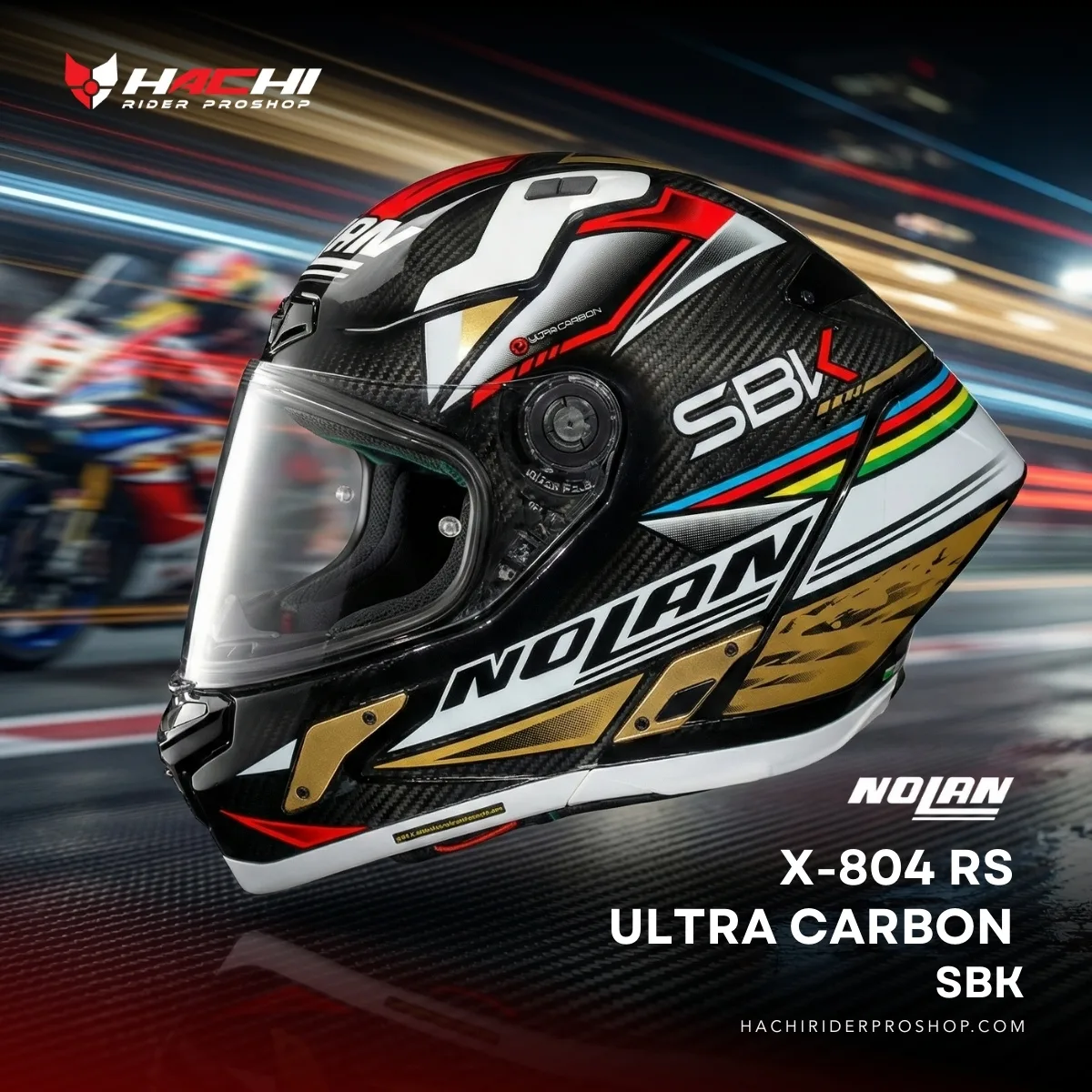 NOLAN X-804 RS ULTRA CARBON - SBK Cover หมวกกันน็อคเต็มใบ NOLAN X-804 RS ULTRA CARBON - SBK