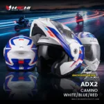 หมวกกันน็อคยกคาง SCORPION ADX2 - Camino WhiteBlueRed