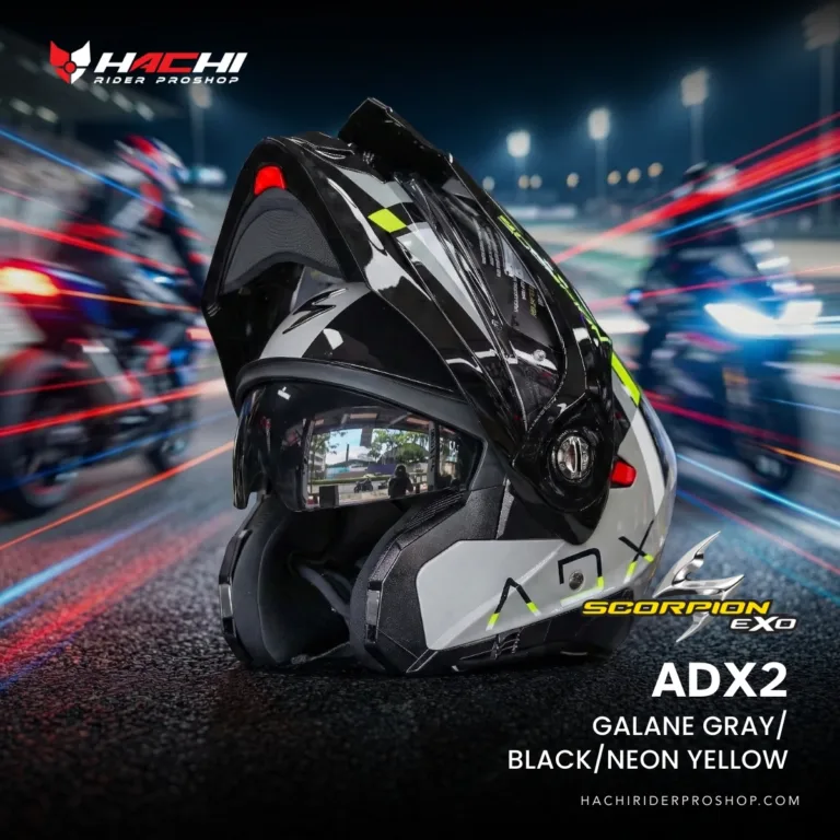 หมวกกันน็อคยกคาง SCORPION ADX2 - Galane GrayBlackNeon Yellow