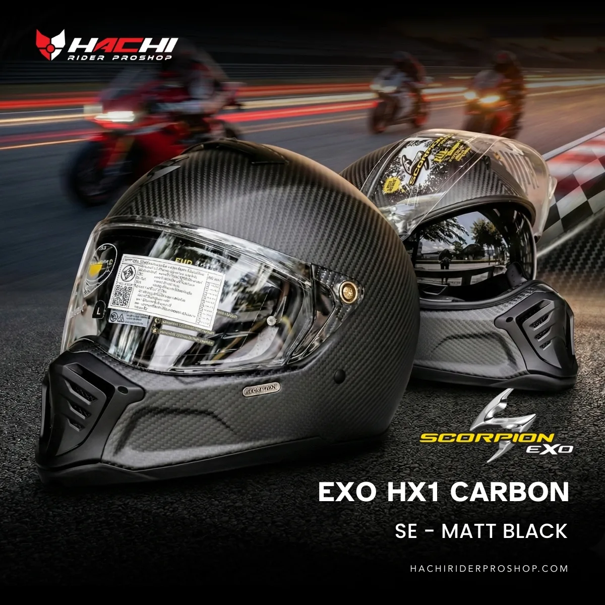 SCORPION EXO HX1 CARBON SE - Matt Black Cover หมวกกันน็อคคาเฟ่คลาสสิก SCORPION EXO HX1 CARBON SE - Matt Black