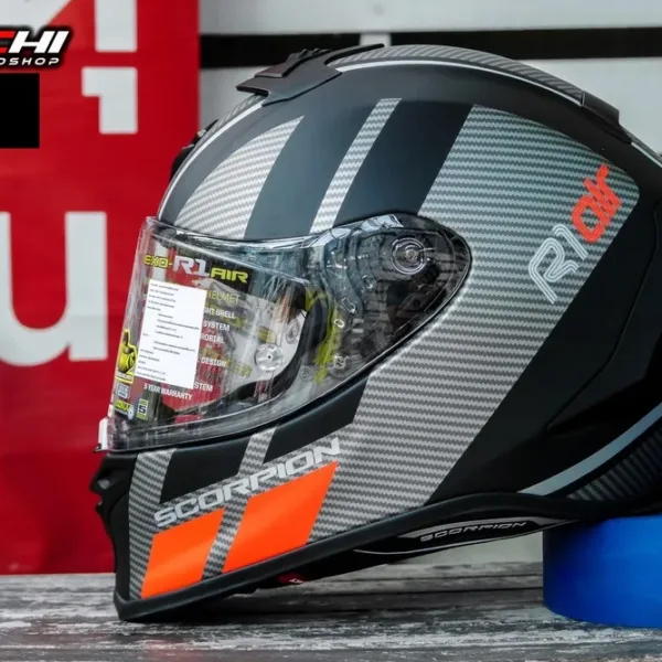 SCORPION EXO R1 AIR - Corpus Black/Orange