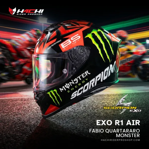 หมวกกันน็อคเต็มใบ SCORPION EXO R1 AIR - Fabio Quartararo Monster