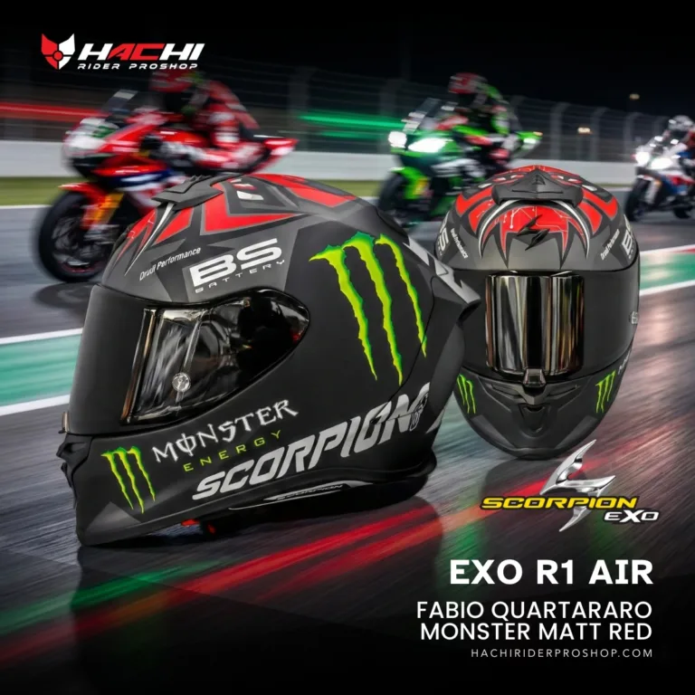 หมวกกันน็อคเต็มใบ SCORPION EXO R1 AIR - Fabio Quartararo Monster Matt Red