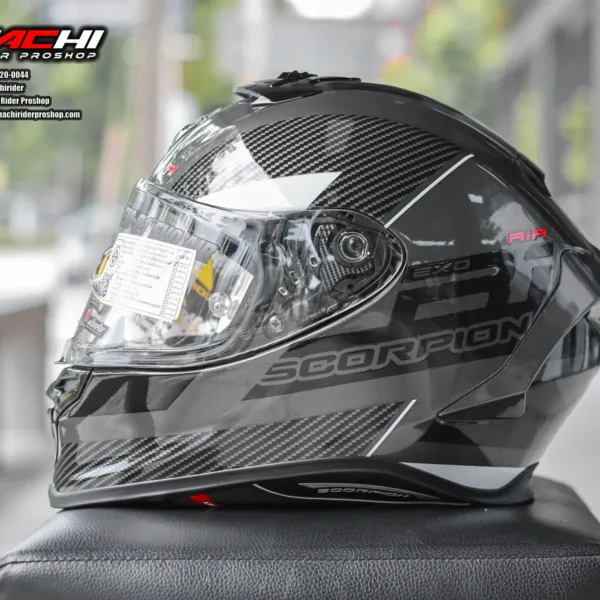 SCORPION EXO R1 EVO AIR - Final Dark Silver/Black/White