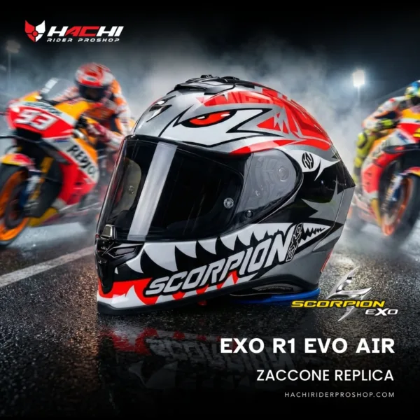 หมวกกันน็อคเต็มใบ SCORPION EXO R1 EVO AIR - Zaccone Replica