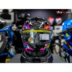 SCORPION EXO R1 EVO II AIR - Savage Black/Blue/Pink - Image 4