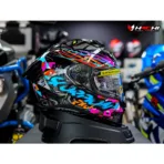 SCORPION EXO R1 EVO II AIR - Savage Black/Blue/Pink - Image 3