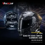 SCORPION EXO R1 EVO ONYX CARBON AIR Gloss Black