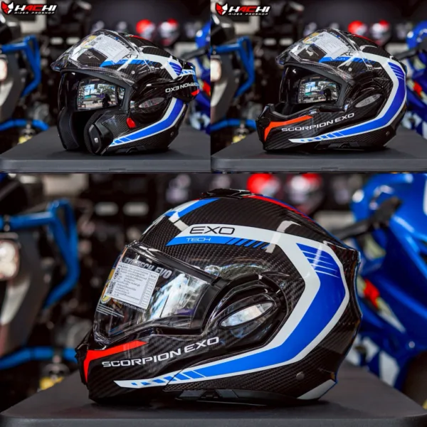 SCORPION EXO TECH EVO CARBON - Cosy Black/Blue/Red