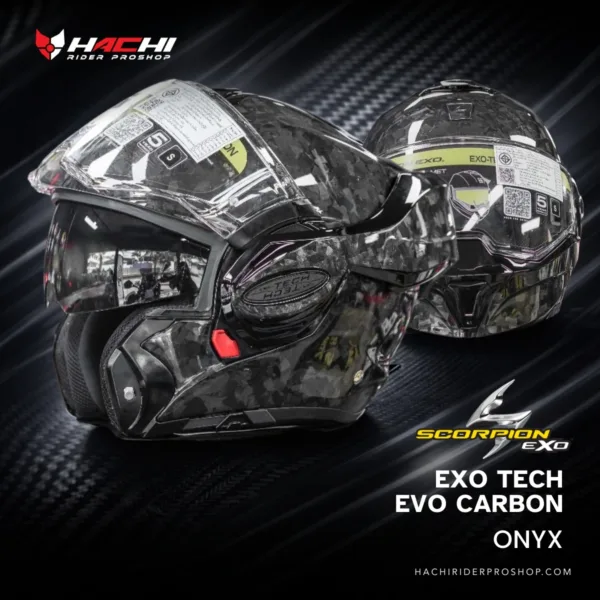หมวกกันน็อคยกคาง SCORPION EXO TECH EVO CARBON - Onyx