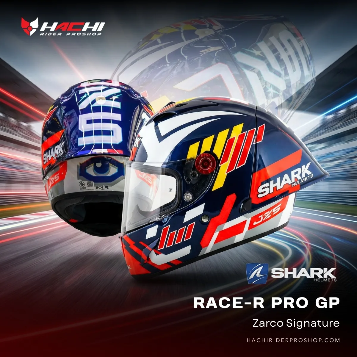 หมวกกันน็อคเต็มใบ SHARK RACE-R PRO GP - Zarco Signature Cover