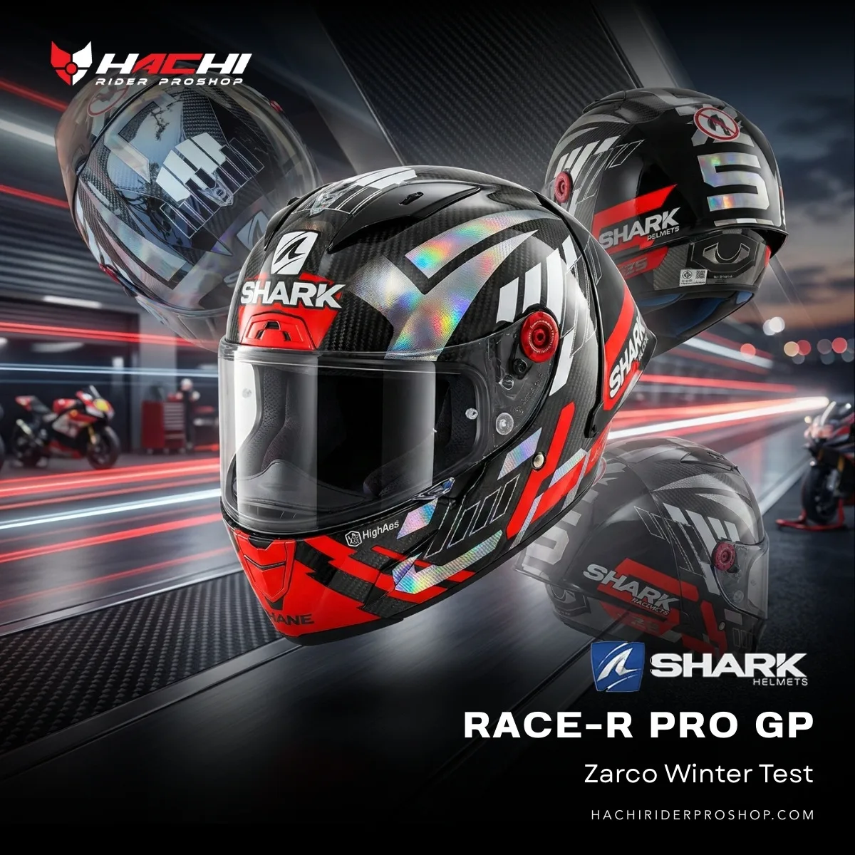 หมวกกันน็อคเต็มใบ SHARK RACE-R PRO GP - Zarco Winter Test