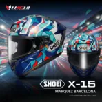 หมวกกันน็อคเต็มใบ SHOEI X 15 Marquez Barcelona