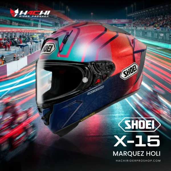 หมวกกันน็อคเต็มใบ SHOEI X-15 - Marquez Holi