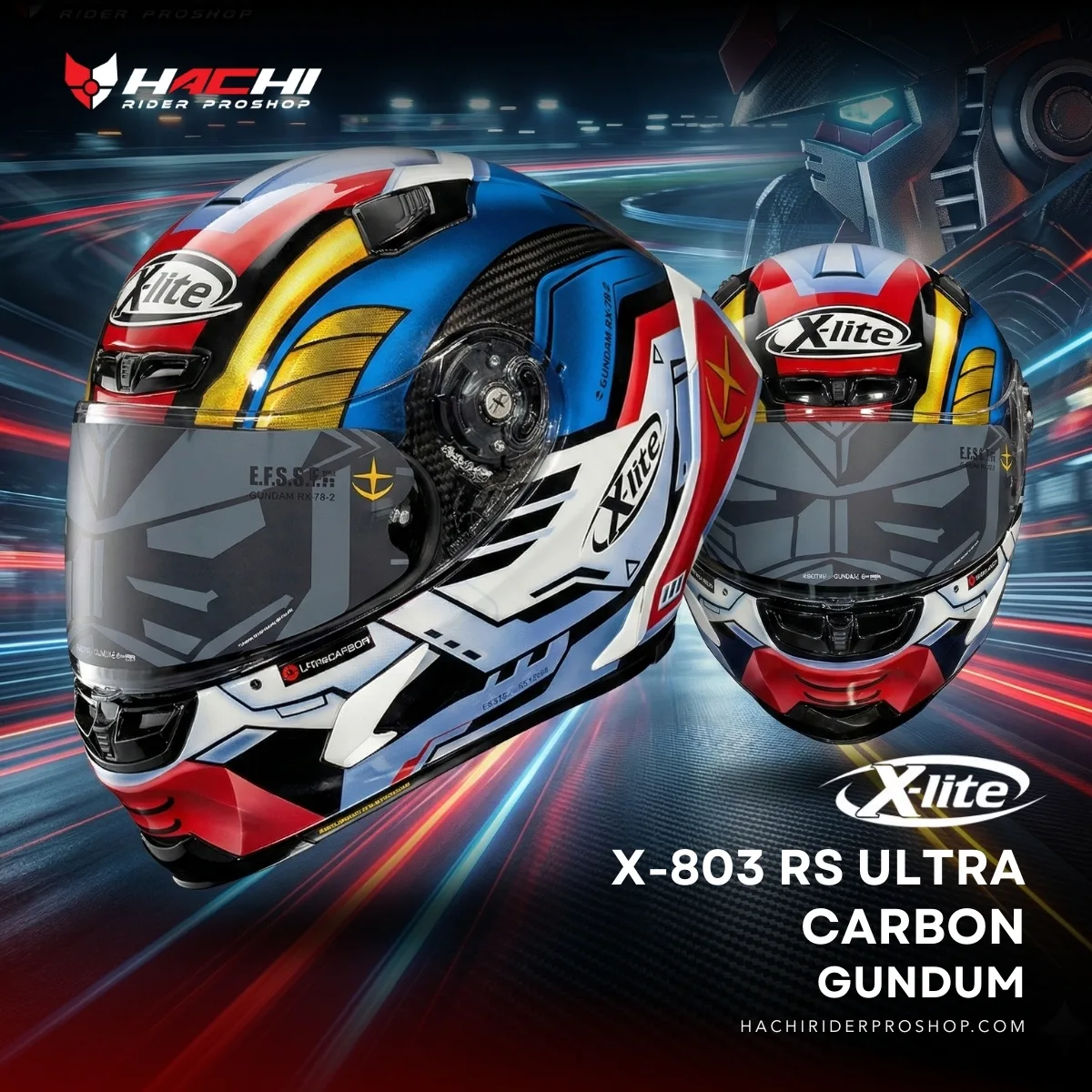 หมวกกันน็อคเต็มใบ X-lite X-803 RS ULTRA CARBON - Gundam